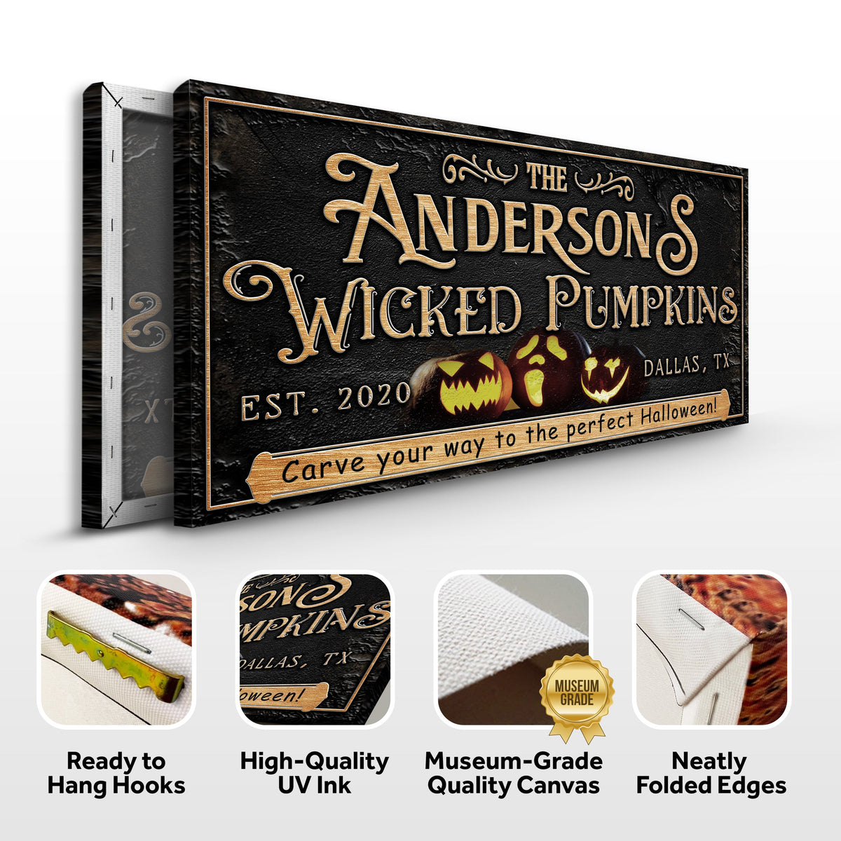 Personalized Wicked Pumpkins Halloween Sign - view 6