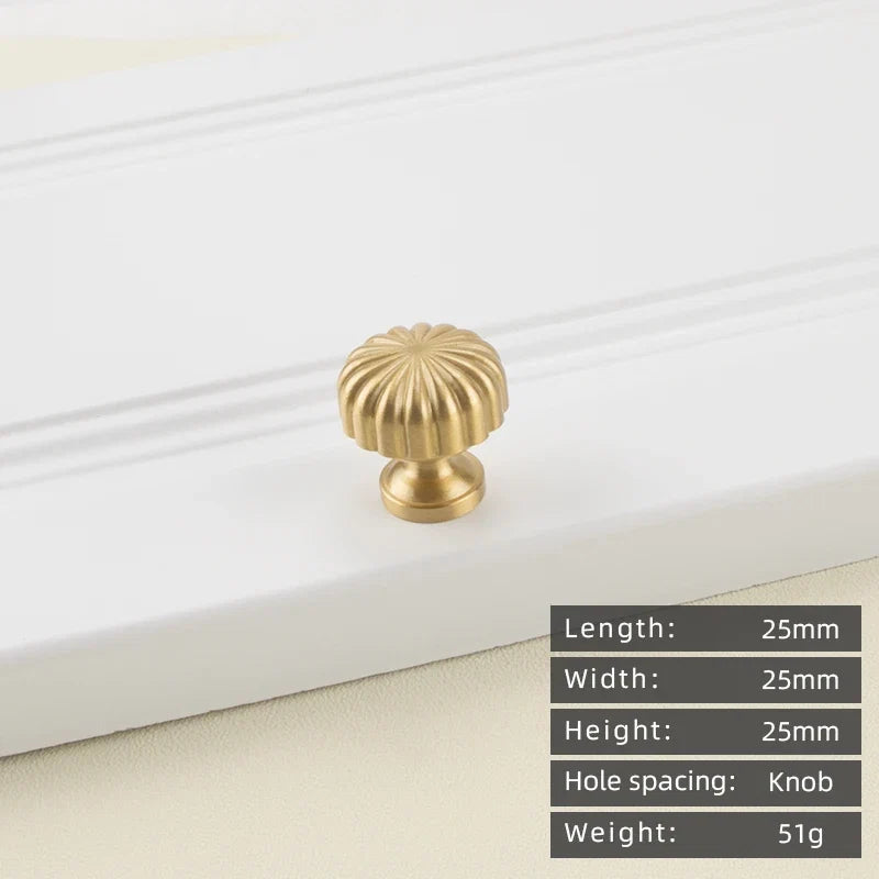Minimalist solid brass cabinet pulls & handles