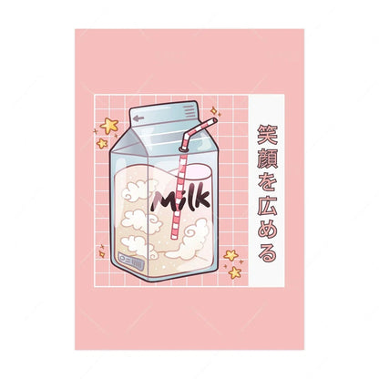 Japanese Kawaii Cuisine Poster Ramen Drink Milk Canvas Painting Wall Picture Soda Water Vapor Wave Print Restaurant Decoration