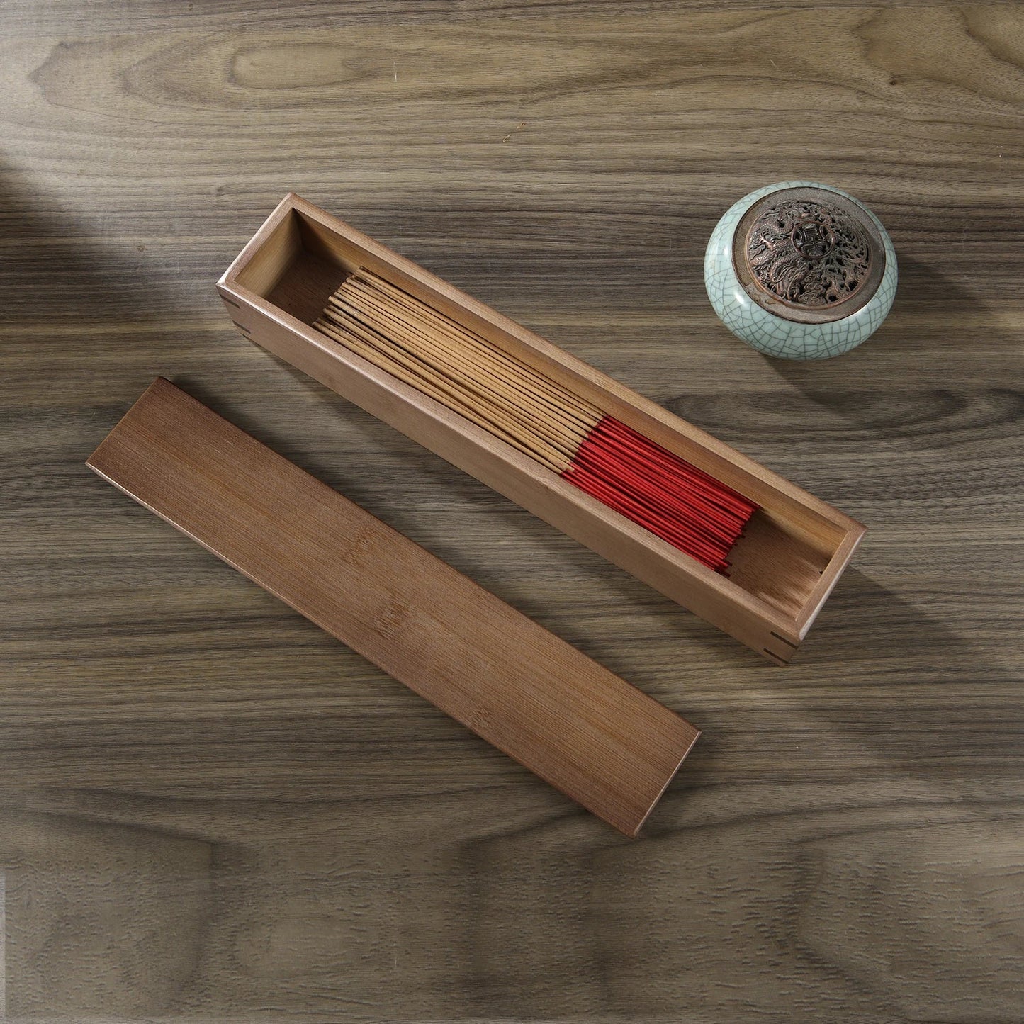 Bamboo Incense Stick Storage Box Handmade Incense Holder Case with Lid Organizer for Incense Sticks Ideal for Meditation Yoga