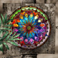 8" Round Mandala Aluminum Art Sign - UV-Resistant Waterproof Wall Decor, Art Nouveau Living Room Patio Art
