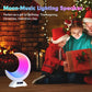 Cute Moon Mood Light Touch Dimming with Clock RGB Color Changing Light Bluetooth Speaker Music Playback Home Bedroom Night Light