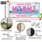 2DFlat Miami retro Metal Aluminum Sign License Plate，Travel Souvenirs，Friend Gift，Birthday Gift