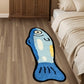 VIKAMA Blue Cartoon Salted Fish Carpet Soft And Washable Home Decor, Suitable For Rooms, Bedrooms, Entrances, And Kitchens
