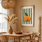 Orange Wall Decor, Orange Fruit Poster, Farmhouse Kitchen Art Painting, Kitchen Prints, Trendy Food Art, Retro Kitchen Art, Frui