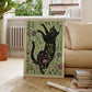 Modern Cute Black Cat With Flowers Lllustration Wall Art Prints Canvas Painting Poster Picture For Living Room Home Decor