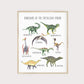 Modern Abstract  Animal Atlas Prints Dinosaur Illustration Canvas Painting Poster For Living Room Play Room Kids Room Home Decor