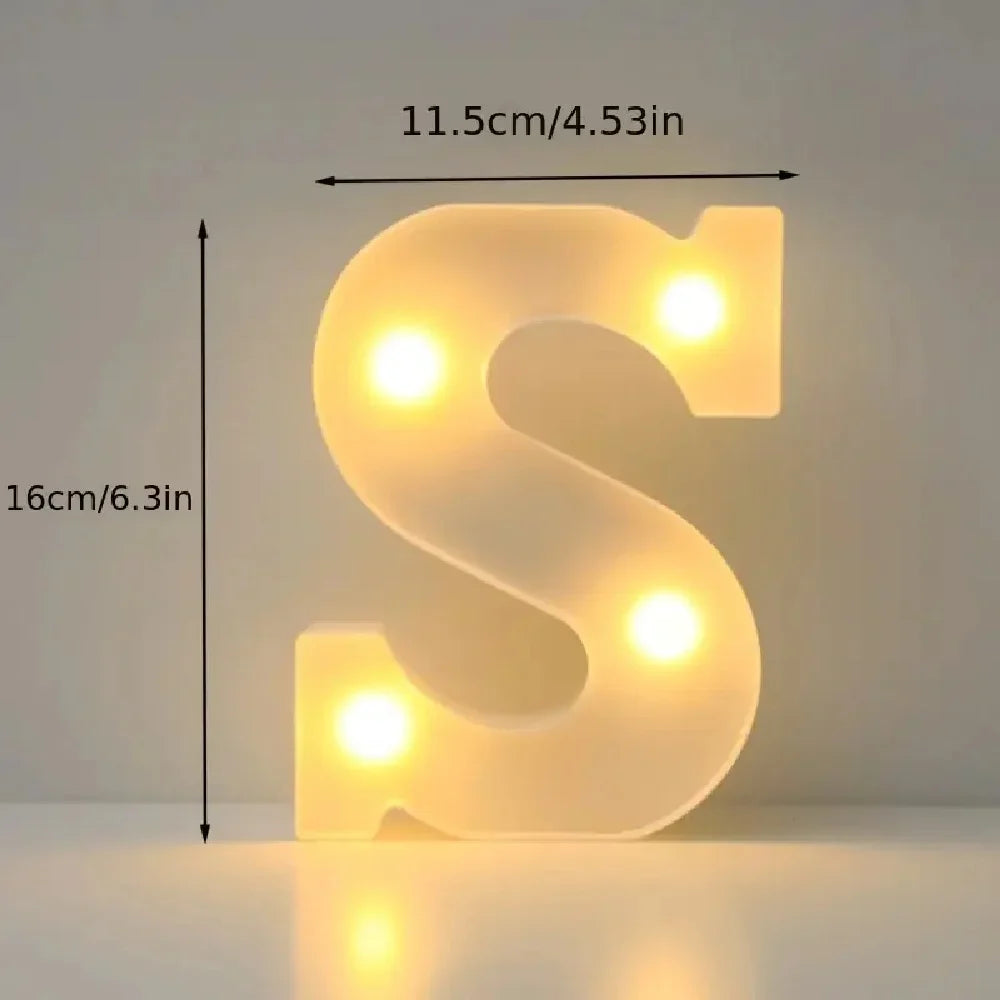 1PC LED Alphabet&Number Lights For Home,Wedding,Proposal,Birthday,Party,Photo Prop, Battery Powered White Decorative Night Light