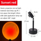 Projector Led Night Light USB Rainbow Sunset Red Sun Projection Desk Lamp for Bedroom Bar Coffee Store Wall Decoration Lighting