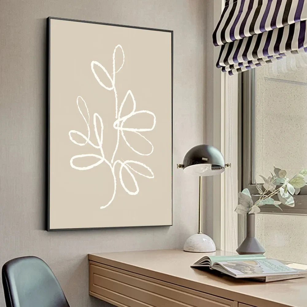 Beige Abstract Wall Decoration Poster _ Interior Wall Decoration Living Room - Paintin Poster