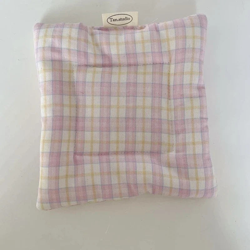 Korean Cotton Coaster Key Storage Jewellery Mat Double-sided Thickened Fabric Sweet Drawstring Portable Accessories  Cafe