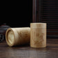 Carved Bamboo Tea Storage Box Lid Seal Tea Canister Food Spice Nut Box Organizer Kitchen Storage Jars Accessories