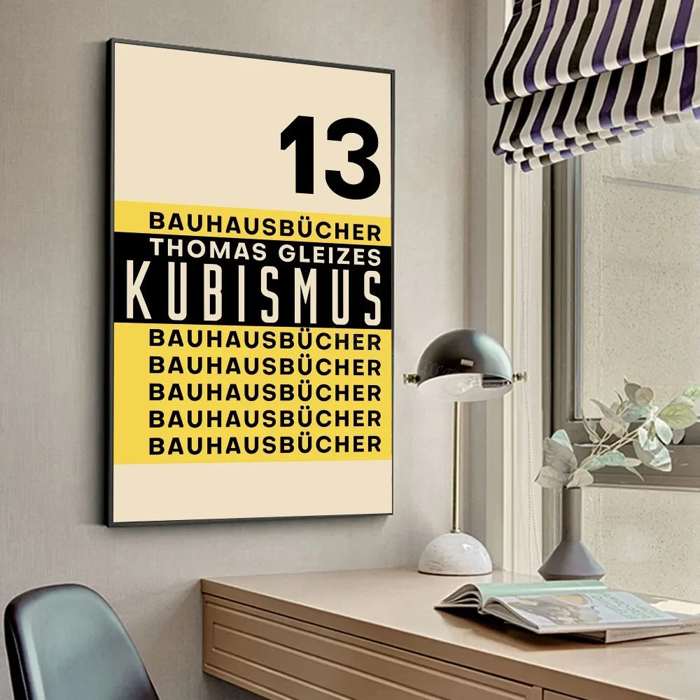 Bauhaus Abstract Art Exhibition Geometric Minimalist Lines Art Poster Canvas Painting Wall Prints Living Room Home Decor Poster