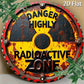 1pc Rustic Radiation Warning Round Aluminum Sign - 2D Flat Nuclear Hazard Metal Wall Art, "DANGER HIGHLY Radioactive ZONE