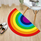 VIKAMA Rainbow Half-Circle Carpet Cooling Water-Repellent Bedside Rug Room Entrance Mat Indoor/Outdoor Floor Mat Home Decor