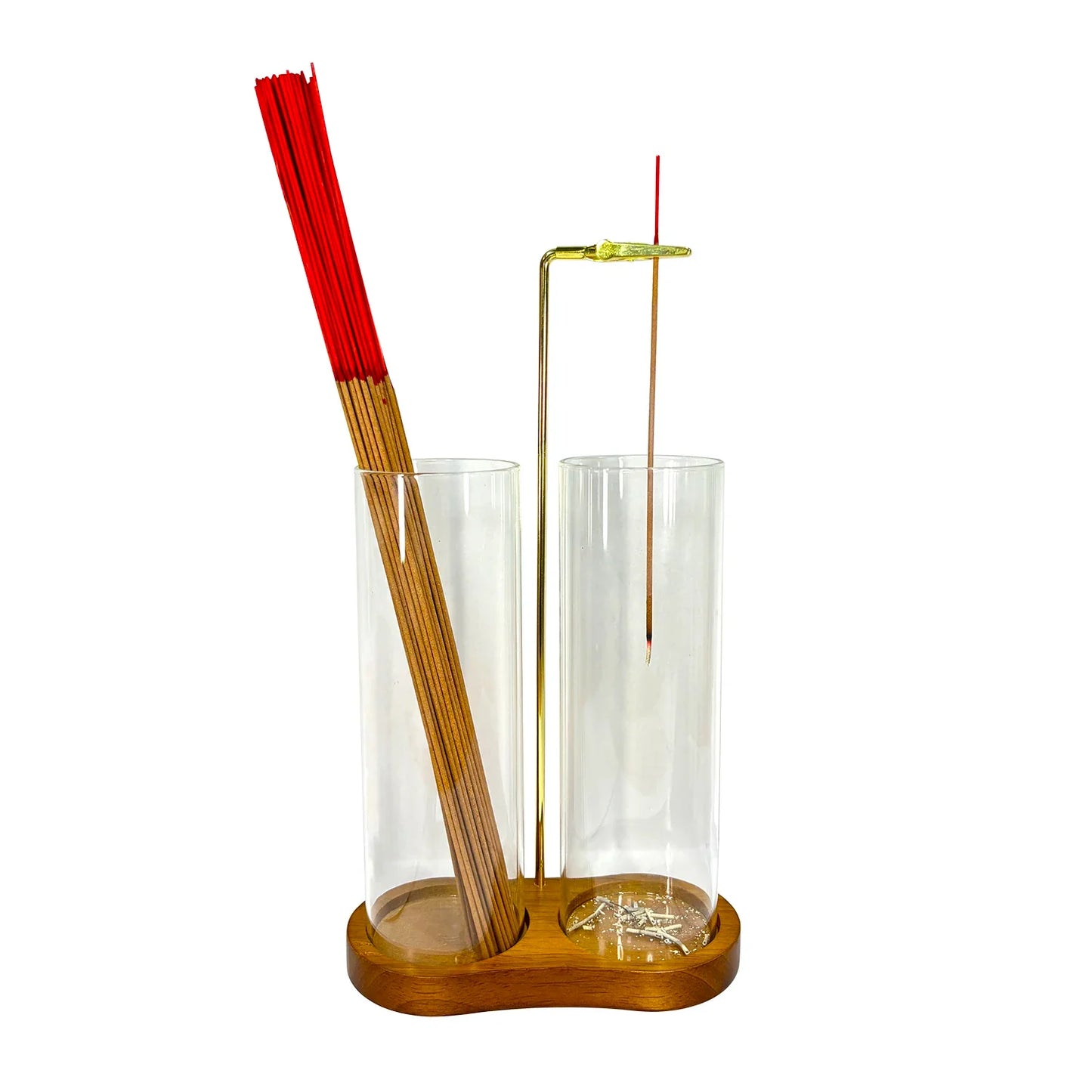 2 in 1 Glass Incense Holder Anti-Ash Flying Incense Burne with Removable Ash Catcher and Incense Sticks Organizer Home Decor