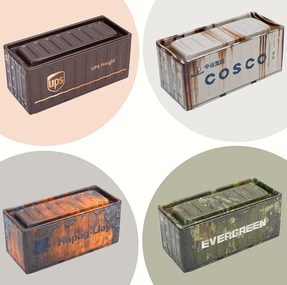 4pcs/set Mini Storage Box  Retro Industrial Style Iron Creative Decoration Collect Item Desktop Mini Container Model Gifts
