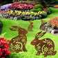 Lovely Rustic Metal Rabbit Garden Post Patinated Rusty Finish Great for Outdoor Adornment Backyard Patio Farm Area
