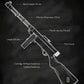 Weapons Blueprint Poster Black Board Guns Blueprint Wall Art Canvas Painting Military Enthusiast Home Room Wall Decor Gunfight