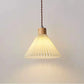 Retro Pleated Pendant Light For Living  Dining Room Bedside Solid Wooden Ceiling Hanging Fabric Lampshade Bar Home Decoration