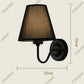 110V/220V Wall Lamp with LED E27 Bulb Fabric Lampshade Wall Sconces for Hotel Bedroom Bedside Living Room Stairs Home Decoration