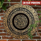 Islamic Wall Art Black Gold Ayatul Kursi Quran Decor Round Metal Home Decor Gift