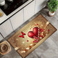 Valentine's Day Heart Welcome Doormat Rectangular Mat with Red White Heart Design Hand Washable for Home Entrance Home Decor