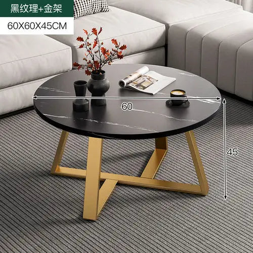 Simplicity Black Coffee Tables Round Nordic Advanced Sense Luxury Coffee Tables Marble Effect Unique Couchtisch Home Furniture