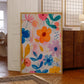 Modern Pink Blue And Yellow Flowers Intertwined Wall Art Prints Canvas Painting Poster Picture For Living Room Home Decor