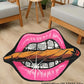 VIKAMA Creative Pink Lip Carpet Durable and Wear-Resistant Home Decor Bedside Rug Bedroom Entrance Doormat Home Decor Carpet