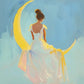 Fairy Tale World Illustration Poster Pink Castle Mermaid Illustration Wall Decor Nursery Room Kids Room Wall Decor Canvas Prints