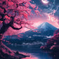 Pink City Asian Travel Japanese Cherry Blossoms At Mount Fuji Poster Light Prints Canvas Painting Wall Pictures Home Room Dec