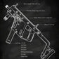 Weapons Blueprint Poster Black Board Guns Blueprint Wall Art Canvas Painting Military Enthusiast Home Room Wall Decor Gunfight