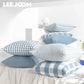 VIKAMA 1pc Light Blue Baby Pillow Cover, Plaid Home Decor, Sofa Cushion Cover Suitable for Sofa and Interior Home Decoration