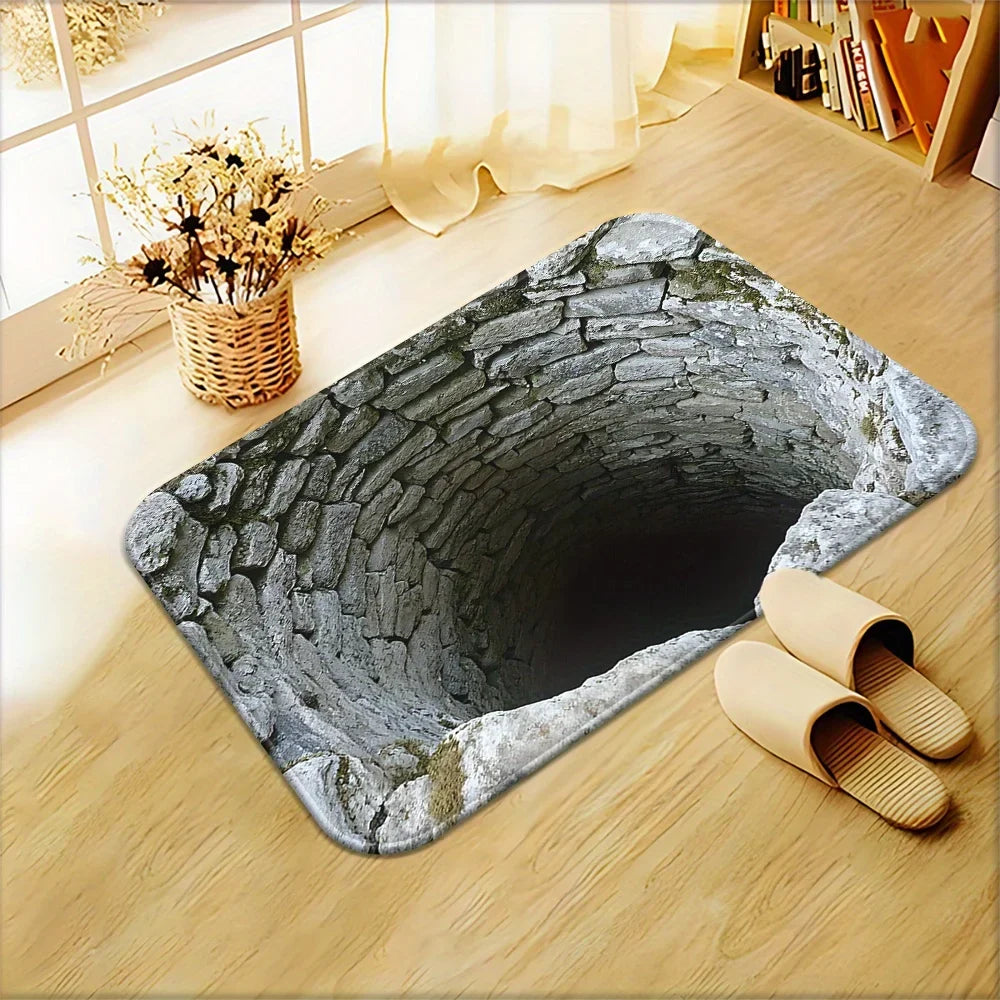VIKAMA 3D Polyester Bath Mat Anti-Slip Shower Mat, Suitable for Home Bathroom Entrances, Easy to Maintain