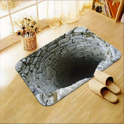 VIKAMA 3D Polyester Bath Mat Anti-Slip Shower Mat, Suitable for Home Bathroom Entrances, Easy to Maintain