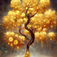 Classic Abstract Wall Art Luxury Lucky Golden Money Tree HD Canvas Print Poster Home Living Room Bedroom Decorative Painting