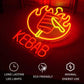KEBAB Food LED Neon Sign with Flames and Knife for Kebab Shop Restaurant Bar Decor Home Party Unique Advertising Sign