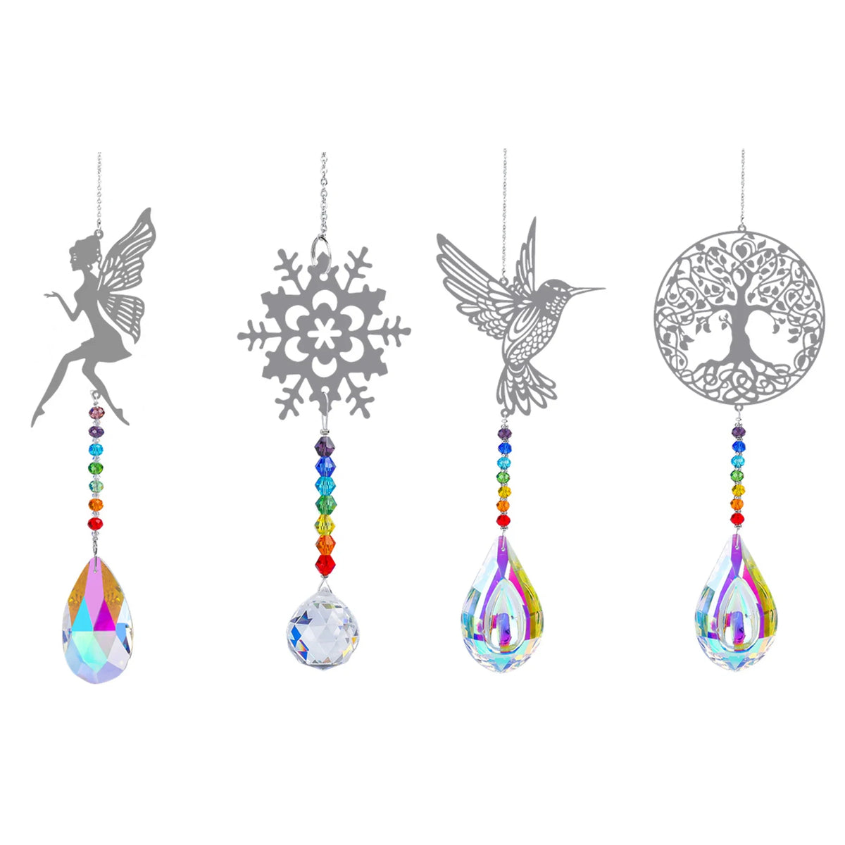 Animal metal sheet butterfly pendant crystal ball prism sun catcher DIY hanging decoration window decoration garden sun catcher