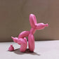 Modern Art Squat Balloon Dog Animal Decorative Statue, Suitable for Interior Living Room Farmhouse Bedroom Office Cabinet Wood