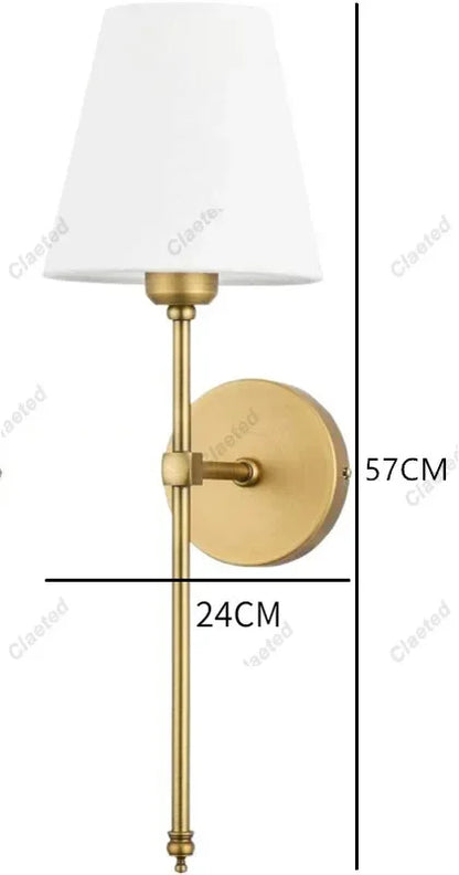 Modern American Led Wall Lamp for Decor Bathroom Mirror Light Bedroom Corridor Stairs Cloth Lampshade Wall Sconce Room Decor