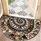 VIKAMA Butterfly Pattern Welcome Door Mat Semi-Circular Anti-Slip Entrance Mat Kitchen And Bedroom Carpet Home Decoration