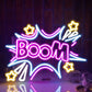 Boom Neon Sign Cool Neon Sign Wall Decor for Bedroom Man Cave Restaurant Bar Party Birthday Gift for Friend USB Powered