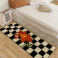 VIKAMA Modern Ins Checkerboard Cashmere Rug Comfortable Soft Cooling Bedroom Bed Blanket Bay Window Blanket Cloakroom Carpet