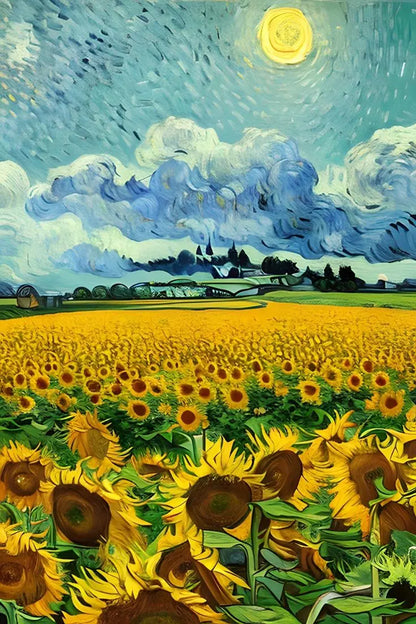 Van Gogh Sunflower Flower Starry Sky Art Pictures Poster Printing Oil Painting Canvas Painting For Modern Home Decor Gift