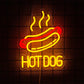 Fast Food Neon Signs, Pizza And Hot Dog Food Icons, Usb Powered, Used For Store, Kitchen, Fast Food Restaurant Wall Decor.