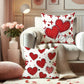 VIKAMA Red Heart Design, Decorative Pillow Cover For Valentine's Day And Weddings, Washable Pillowcase, For Sofas And Bedrooms