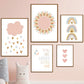 Kawaii Angel Girls Rabbit Sun Rainbow Cloud Cartoon Children Posters Canvas Painting Wall Art Print Picture Baby Kids Room Decor