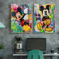 Mickey Mouse Minnie Street Graffiti Canvas Painting Prints Poster Creative Modern Wall Art Pictures Living Room Home Decor