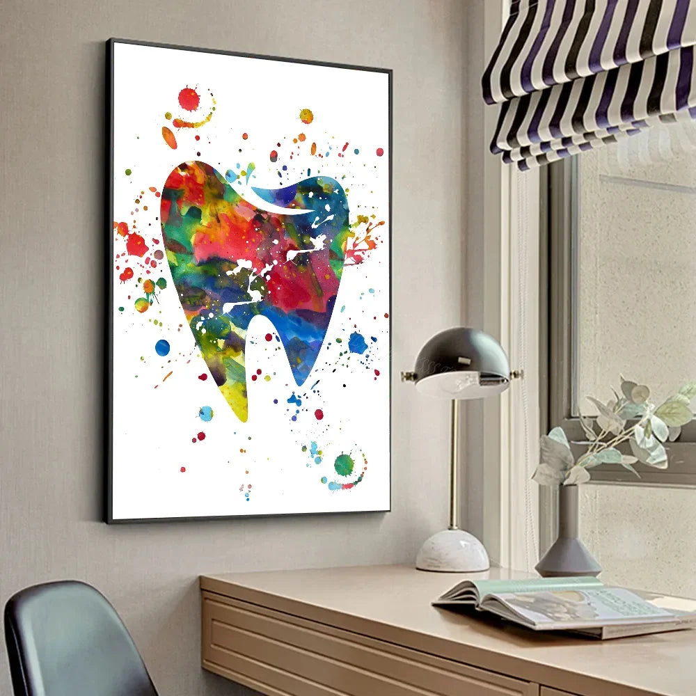 Anatomy Human Teeth Art Posters Teeth Row Teeth Illustra Poster HD Posters Home Room Bar Cafe Decor Art Wall Painting Picture